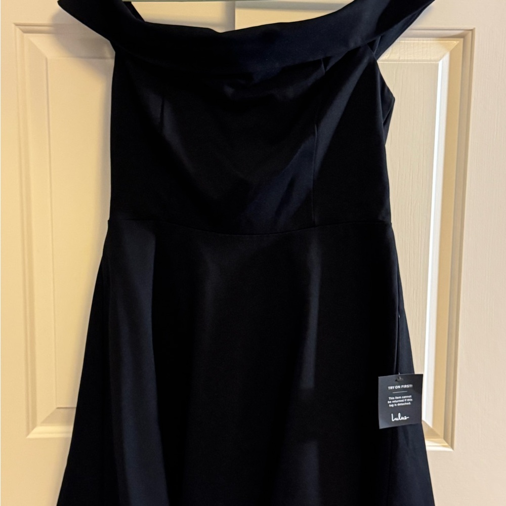 Lulu's Black Strapless A-Line Dress for Cocktail Nights